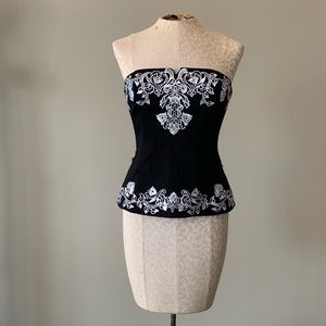 White House Black Market Black Strapless Shirt